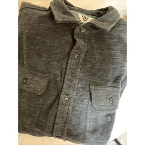 Vissla Button Down Shirt Long Sleeve Mottled Gray Pocket Collar Mid Weight MensM